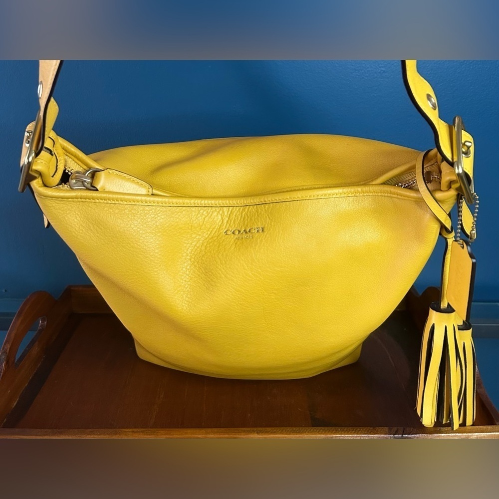 Coach Legacy Sunflower Yellow Duffel with Tassels 19889 EUC - Picture 5 of 15